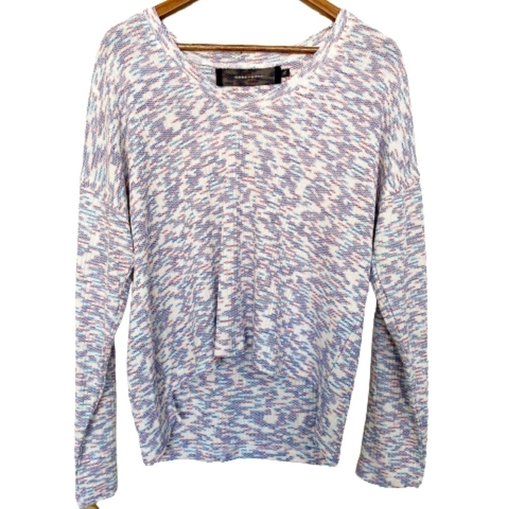 Code X Mode NWOT Pink Blue Ribbed Confetti Sweater